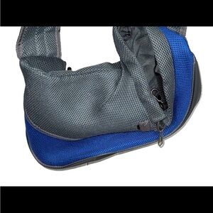 Dog Sling Tote Over the Shoulder /Medium Gray/Blue NWT